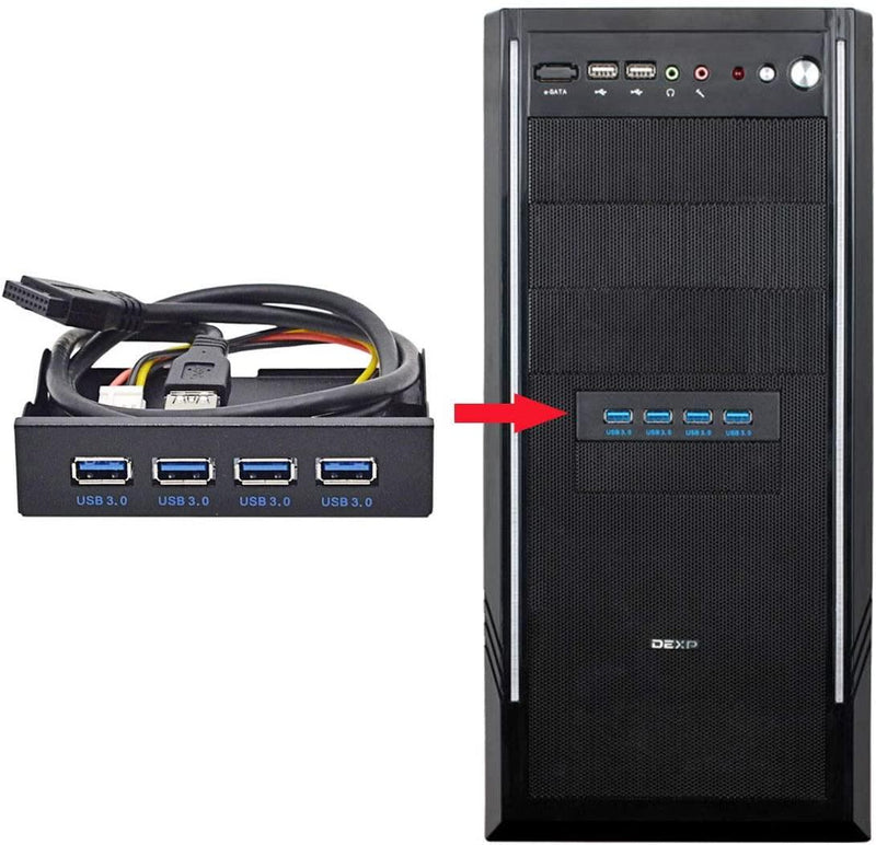 NÖRDIC 3,5" Floppy frontpanel 4xUSB3.0 5Gbps 20pin stik