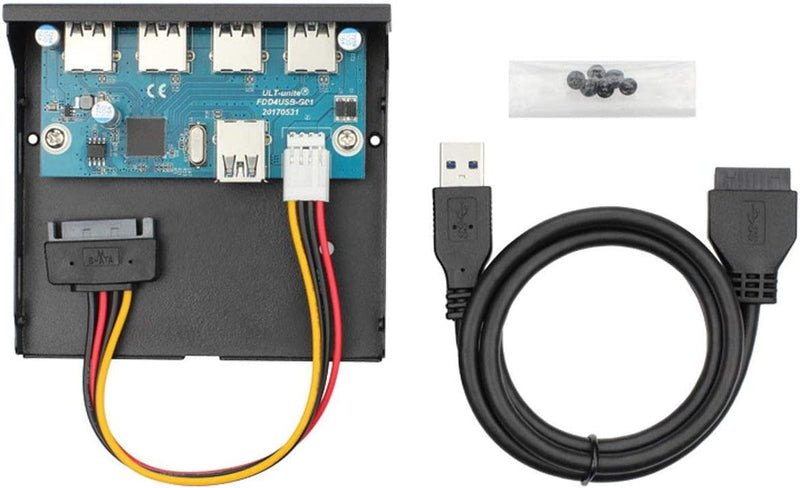 NÖRDIC 3,5" Floppy frontpanel 4xUSB3.0 5Gbps 20pin stik