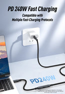 NÖRDIC 3m USB3.2 Gen2 20Gbps USB-C til C nylonflettet forlænger kabel med Power Delivery 240W 4K60Hz