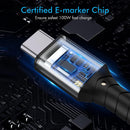 NÖRDIC 3m USB3.2 Gen2 SuperSpeed USB 10Gbps USB-C til C PVC-kabel med strømforsyning 100W, 4K60Hz video og Emarker