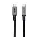 NÖRDIC 3m USB4 USB-C til C nylonflettet kabel PD3.1 240W 40G 8K60Hz 4K144Hz grå