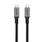 NÖRDIC 3m USB4 USB-C til C nylonflettet kabel PD3.1 240W 40G 8K60Hz 4K144Hz grå