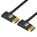 NÖRDIC 3 m nylonflettet DisplayPort 2.1 kabel DP80 UHBR20 80Gbps 16K/10K/8K@60Hz 4K@165/144Hz DSC 1.2a HDR HDCP 2.2 FreeSync G-Sync