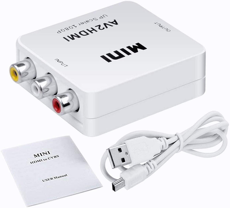 NÖRDIC 3xRCA CVBS Composite til HDMI adapter Støtte til 1080p ved 60Hz, PAL og NTSC
