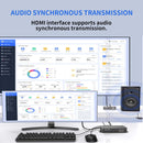 NÖRDIC 4K 60Hz 65 m HDMI KVM-forlænger med USB over Cat5e/Cat6 POC med loop-understøttelse til USB-tastatur og mus til PC-computer