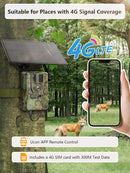 NÖRDIC 4G vildtkamera med 4W solpanel, 3MP FHD, camouflage, LTE 4G SIM-kort og IP66 vandbeskyttelse