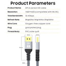 NÖRDIC 50cm DisplayPort til DisplayPort-kabel ver 1.4 UHD i 60Hz 32,4Gbps 8K 10-bit HDR dobbelt-kobber 99,99%