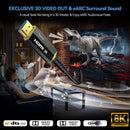 NÖRDIC 50m aktivt AOC optisk fiberkabel HDMI 2.1 8K 60Hz 4K 120Hz 48Gbps Dynamic HDR, eARC, VRR kompatibel med RTX 3080 3090