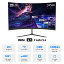 NÖRDIC 5m aktivt AOC optisk fiberkabel HDMI 2.1 8K 60Hz 4K 120Hz 48Gbps Dynamic HDR, eARC, VRR kompatibel med RTX 3080 3090