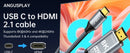 NÖRDIC 5m kabel USB-C til HDMI 2.1 8K30Hz 4K120Hz 48Gbps HDR kompatibel med Thunderbolt 3 og 4