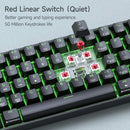 NÖRDIC 60% Kablet mekanisk gaming-tastatur med røde switches, LED-baggrundsbelysning, ultrakompakt 61 taster, US layout