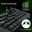 NÖRDIC 60% Kablet mekanisk gaming-tastatur med røde switches, LED-baggrundsbelysning, ultrakompakt 61 taster, US layout