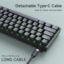 NÖRDIC 60% Kablet mekanisk gaming-tastatur med røde switches, LED-baggrundsbelysning, ultrakompakt 61 taster, US layout