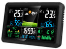 NÖRDIC 7,5" LCD Trådløs Vejrstation Hygrometer Termometer Månefaser Barometer RCC Radiokontrolleret Alarmur Soltid