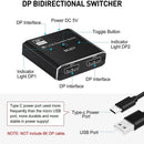 NÖRDIC 8K30Hz Displayport switch 2 til 1 og splitter 1 til 2, 4K120hz