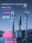 NÖRDIC AI Auto Face Tracking Selfie Stick – 360° rotation + 270° tilt, 4-i-1 telefonstativ, 180 cm stativ i aluminiumlegering med 4 ben