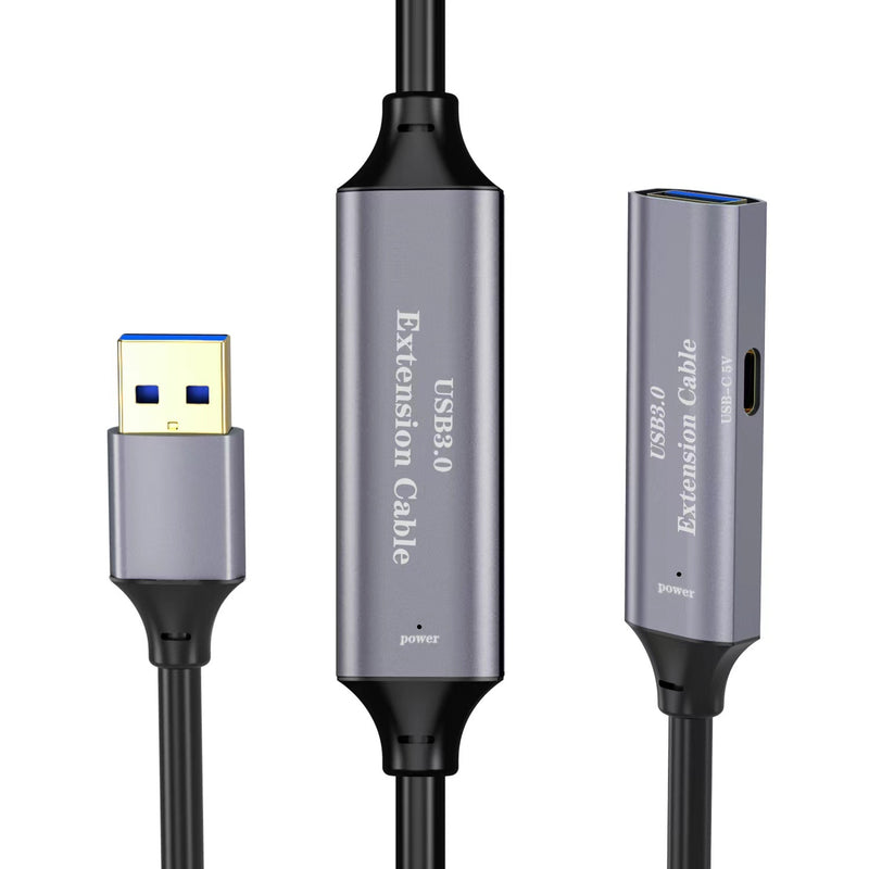 NÖRDIC Active 10m USB3.1 forlængerkabel 5Gbps USB A han til hun til Xbox, PS5, Oculus, printer, scanner, Playstation, VR USB forlængerkabel