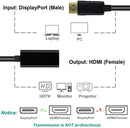 NÖRDIC Adapter DisplayPort 1.2 Mand til HDMI kvindelige 4K 30Hz Sort