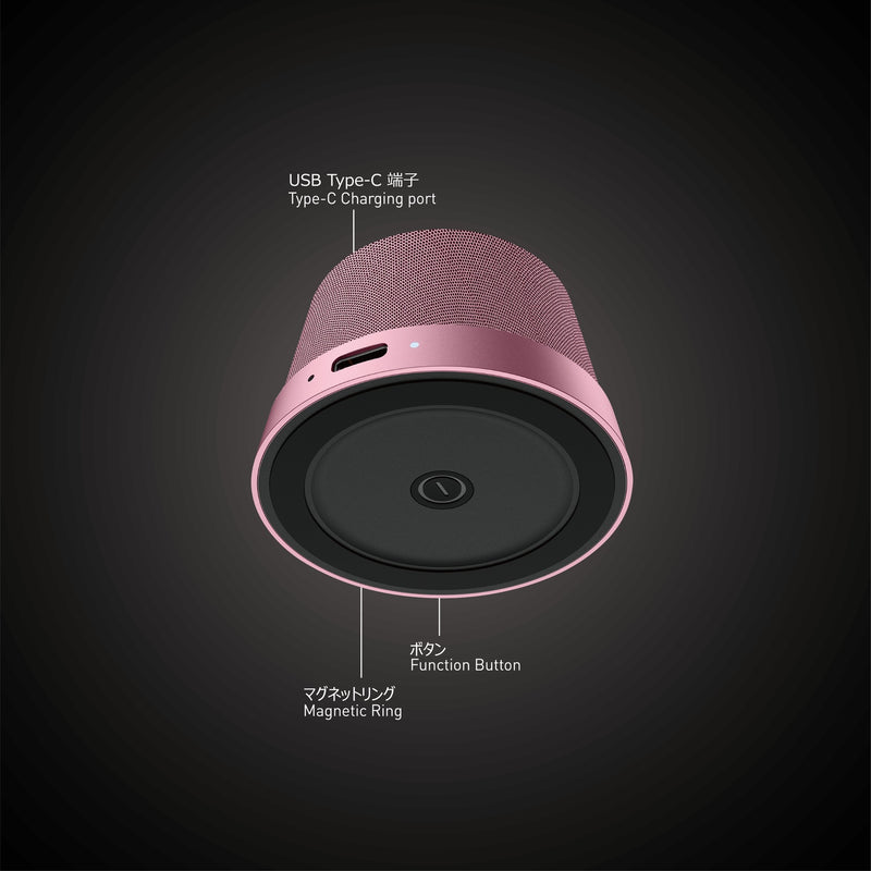 NÖRDIC Bluetooth 5.3 højttaler med magnet 3W IPX6 pink