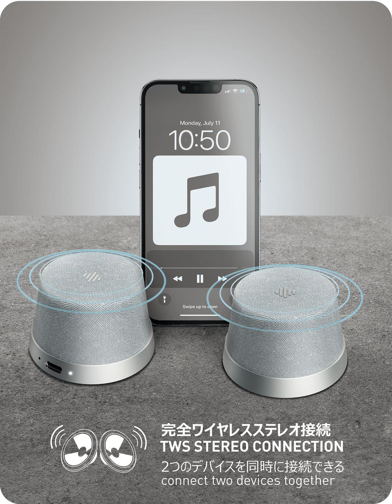 NÖRDIC Bluetooth 5.3 højttaler med magnet 3W IPX6 sølv