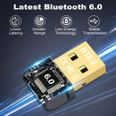 NÖRDIC Bluetooth 6.0 trådløs Bluetooth-dongle/modtager, Plug and Play, Windows 11/10/8.1, til controller, hovedtelefoner, tastatur, mus