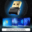 NÖRDIC Bluetooth 6.0 trådløs Bluetooth-dongle/modtager, Plug and Play, Windows 11/10/8.1, til controller, hovedtelefoner, tastatur, mus