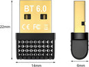 NÖRDIC Bluetooth 6.0 trådløs Bluetooth-dongle/modtager, Plug and Play, Windows 11/10/8.1, til controller, hovedtelefoner, tastatur, mus