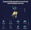 NÖRDIC Bluetooth 6.0 trådløs Bluetooth-dongle/modtager, Plug and Play, Windows 11/10/8.1, til controller, hovedtelefoner, tastatur, mus