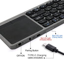 NÖRDIC Bluetooth-tastatur med touchpad US Layout 64-taster MacOS, iOS, Windows, Android