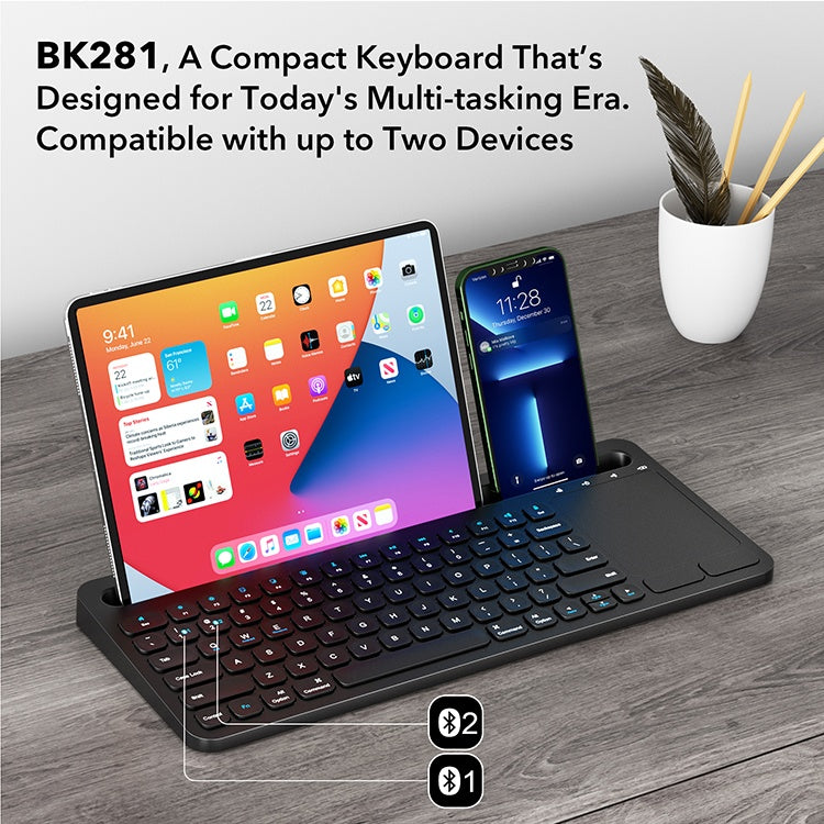 NÖRDIC Bluetooth-tastatur med touchpad, arabisk layout, 78 taster