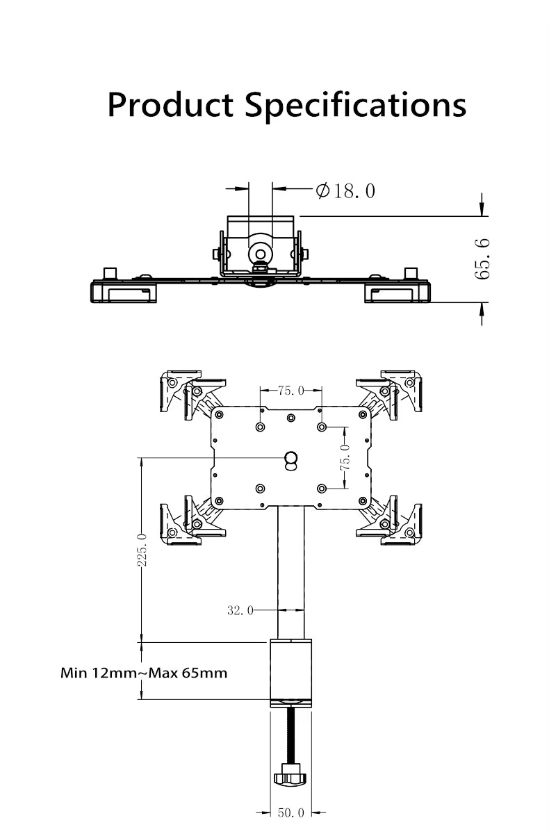 NÖRDIC Bordstativ til tablet 7-13" tilt 180 grader roter 360 grader
