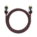 NÖRDIC CERTIFICEREDE KABLER 3m Ultra High Speed HDMI 2.1 8K 60Hz 4K 120Hz 48Gbps Dynamic HDR eARC VRR Nylon flettet kabel Guldbelagte stik