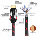 NÖRDIC CERTIFICEREDE KABLER 3m Ultra High Speed HDMI 2.1 8K 60Hz 4K 120Hz 48Gbps Dynamic HDR eARC VRR Nylon flettet kabel Guldbelagte stik