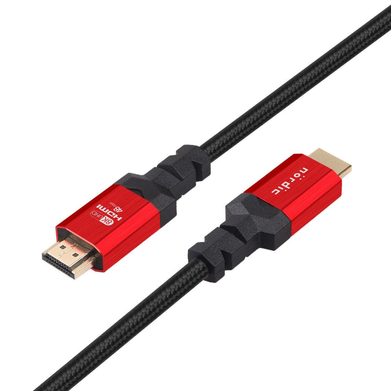 NÖRDIC CERTIFIED CABLES 1.5m HDMI 2.1 Ultra High Speed 8K 60Hz 4K 120Hz 48Gbps Dynamisk HDR Earc Game Mode VRS Dolby atmos nylon Flettet Forgyldt