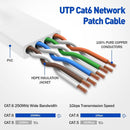 NÖRDIC Cat6 U / UTP fladt netværkskabel 10m 250MHz båndbredde og 10Gbps transmissionshastighed hvid