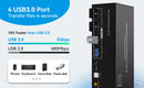 NÖRDIC DisplayPort 1.4 KVM-switch 2 computere 3 skærme 8K60Hz 4K144Hz triple skærm 4 USB 3.0 til 2 PC'er deler 3 skærme