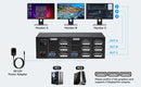 NÖRDIC DisplayPort 1.4 KVM-switch 2 computere 3 skærme 8K60Hz 4K144Hz triple skærm 4 USB 3.0 til 2 PC'er deler 3 skærme