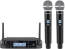 NÖRDIC Dual Wireless Microphone System 2 Handheld Dynamic Microphones, Adjustable UHF Channels, 50M Range,Wireless Microphones for Karaoke(GLXD4)