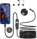 NÖRDIC Endoskopkamera med dobbeltlinse til mobiltelefon med lys, 1080P HD, 8 LED-lys, vandtæt IP67, intet WiFi kræves, Android og iOS