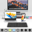NÖRDIC Foldbart Slim Bluetooth-tastatur i lommestørrelse, kompatibelt med iOS, Android og Windows, til smartphone, tablet, iPad, iPhone og laptop, US-layout