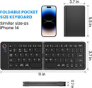 NÖRDIC Foldbart Slim Bluetooth-tastatur i lommestørrelse, kompatibelt med iOS, Android og Windows, til smartphone, tablet, iPad, iPhone og laptop, US-layout