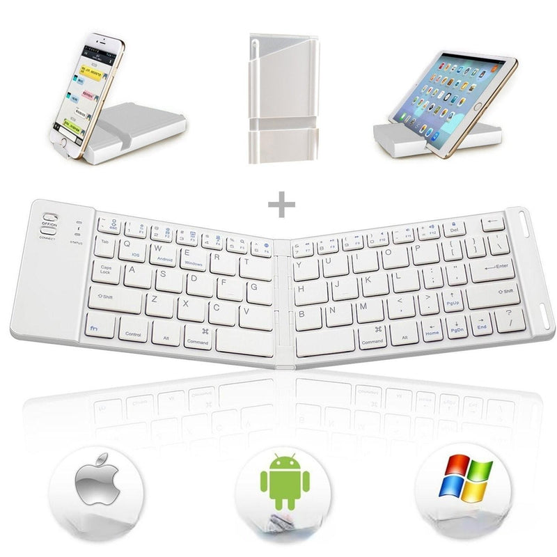 NÖRDIC Foldbart Bluetooth-tastatur 66 taster US Layout Hvid