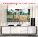 NÖRDIC HDMI 2.0 bue 4k 60Hz HDR Extractor YUV4: 4: 4 HDMI input til HDMI, SPDIF, R / L og AUX OUTPUT ARC konverter