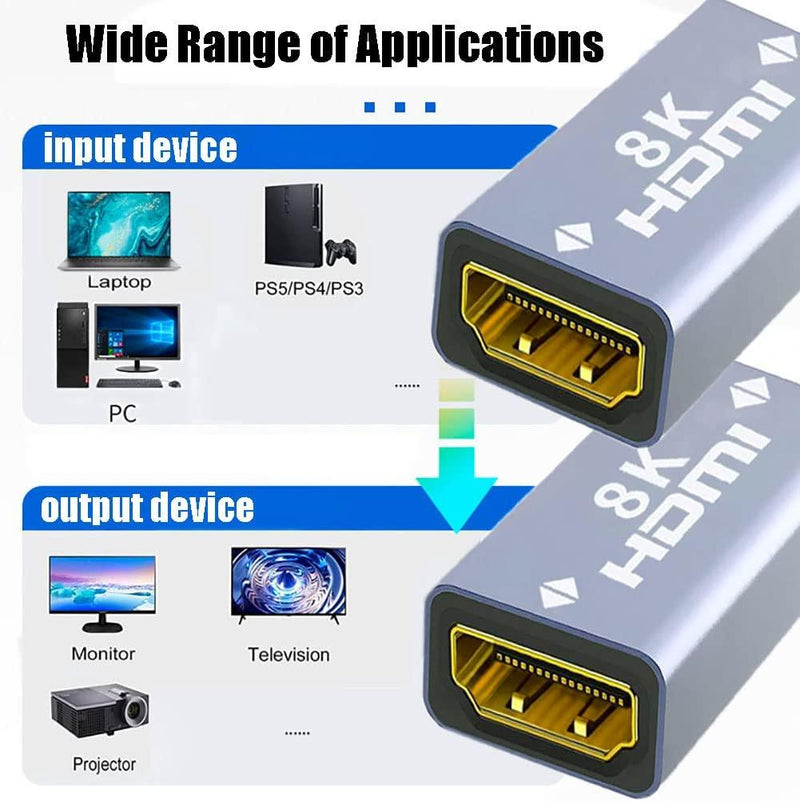 NÖRDIC HDMI 2.1 8K Hun til hun kabelforlænger HDMI kønsskifter