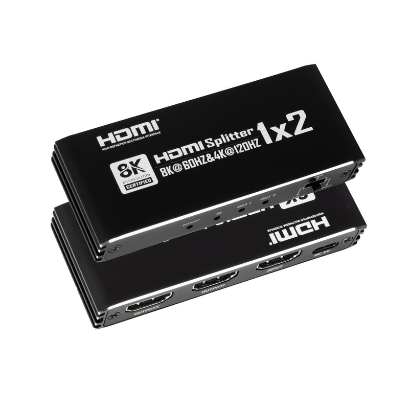 NÖRDIC HDMI 2.1 Splitter 1 til 2 8K60Hz 4k120Hz