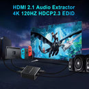 NÖRDIC HDMI 2.1 switch og extractor 8K60Hz 4K120Hz ARC EDID, S/PDIF og AUX extractor