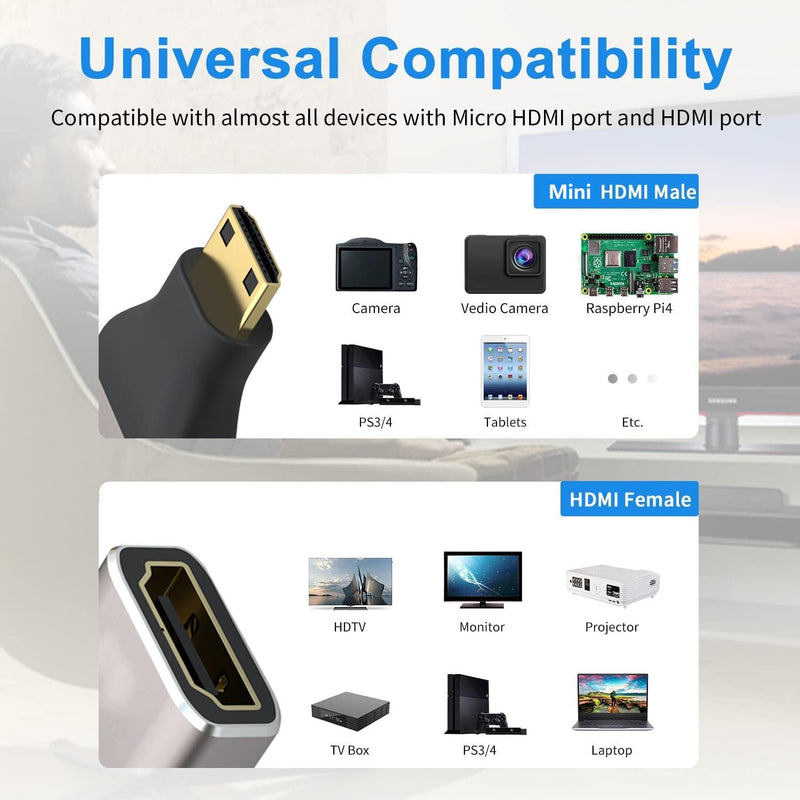 NÖRDIC HDMI 8K Adapter HDMI hun til Mini HDMI han