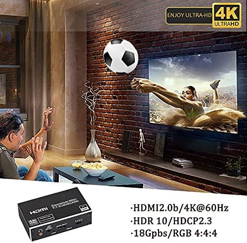 NÖRDIC HDMI Extractor 4K60Hz HDMI til HDMI + Optisk Toslink + Koaksial + 3,5 mm lyd + 7,1 CH HDMI-understøttelse af eARC / ARC HDR Dolby ATMOS