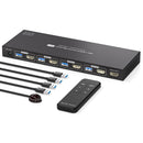 NÖRDIC HDMI KVM Switch 4 Computers EDID 4K60Hz  4xUSB3.0 4 PC Sharing 1 Monitor and 4 USB 3.0 Devices with Controller