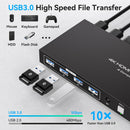 NÖRDIC HDMI KVM Switch 4 Computers EDID 4K60Hz  4xUSB3.0 4 PC Sharing 1 Monitor and 4 USB 3.0 Devices with Controller